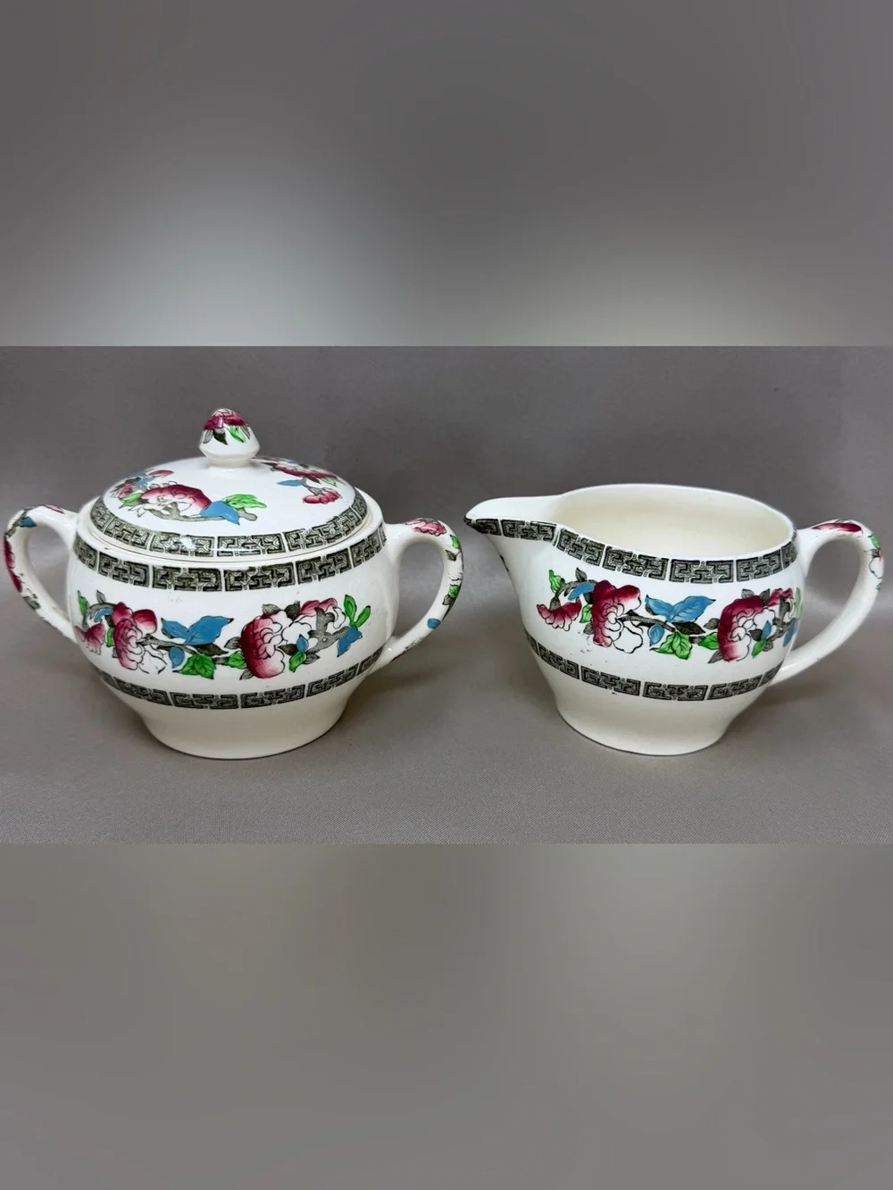 Johnson Brothers Indian Tree Green Key 10 Pc Vintage England Set